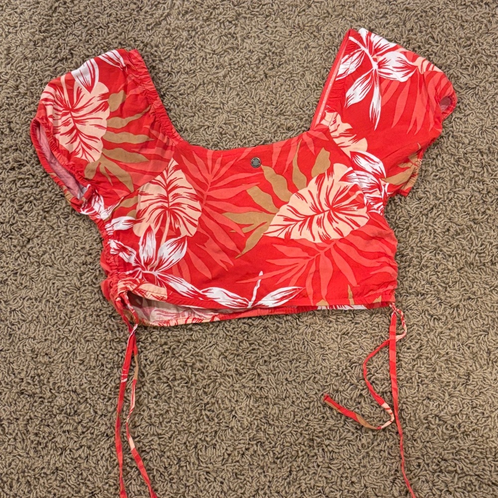 Roxy Cinched Cropped Beach Shirt - Picture 5 of 5